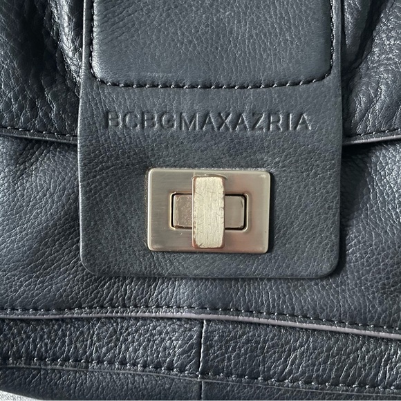 BCBG MAXAZRIA Leather Brown Chain Strap Crossbody And Chain Top Handle - Picture 4 of 8